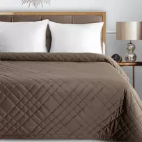 Eurofirany Rudas aksominis dekoratyvinis užtiesalas, 220x240 cm, didelėms dvigulėms lovoms, su dekoratyviniu dygsniavimu, 250 g/m², lovos užtiesalas, minkštas pledas Lovatiesė