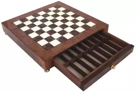 Italfama Vertingos guobos medienos blizgi šachmatų lenta SU DĖTUVE. 52x52cm., kvadratas: 5cm.