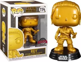Funko POP! Žvaigždžių karų figūrėlė Rey chromuota matinė auksinė 114 specialusis leidimas