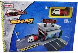"Maisto Build N Play" kėbulų dirbtuvių garažas su automobiliu