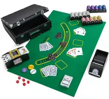 Promotions Pokerio žetonų rinkinys, 39,4x31,8x14 cm, Sidabrinis