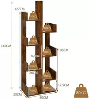 KNYGA Promotions Knygų lentyna, medžio formos, 50x25x145 cm, ruda