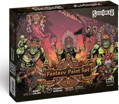 „Vallejo“ – „Game Color“ / 12 spalvų + figūrėlė – „Squidmar Miniatures“ fantazijos dažų rinkinys, 18 ml
