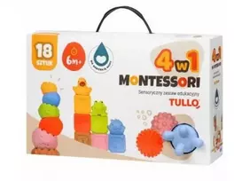 AM Tullo TULLO 613 Sensoriniai blokai, piramidė, sensoriniai kamuoliukai, gyvūnai - Montessori edukacinis rinkinys 18 vnt.