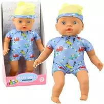 Lean Toys Lėlė kūdikis su mėlynais drabužiais ir kepure, 31 cm