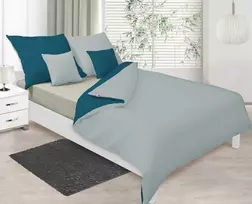 Patalynės komplektas Multitex Patalynė atlasas 140x200 Double Face turkis tamsiai sidabrinė 37+42 KG su vienu pagalvės užvalkalu