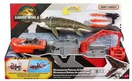 Jurassic Park Rinkinio „Matchbox Jurassic World“ mozauras ir gelbėjimo valtis