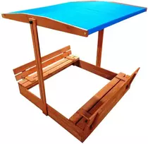 Bestway Wooden sandbox with roof and benches, closed, 120x120 cm SP0837