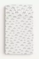 My Sweet Baby Paklodė kūdikiui balta su pilkais debesėliais, medvilninė 120x60 cm