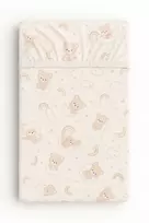 My Sweet Baby Medvilninis patalynės užvalkalas kūdikiui 120x60 cm, vaivorykštės ir meškiuko raštas, smėlio spalvos