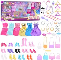 Lean Toys Lėlės drabužių ir aksesuarų rinkinys Anlily, 65 vnt.