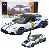 Lean Toys Metalinis sportinis automobilis su šviesomis, garsais, 1:22, baltas