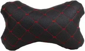 Automobilio sėdynės galvos atramos pagalvė EVAtech ECO 27x16 cm - juoda / raudonos siūlės