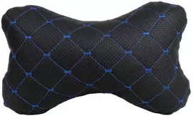 Automobilio sėdynės galvos atramos pagalvė EVAtech ECO 27x16 cm - juoda / mėlynos siūlės
