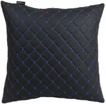 Automobilio pagalvė EVAtech ECO 40x40 cm - juoda / mėlynos siūlės