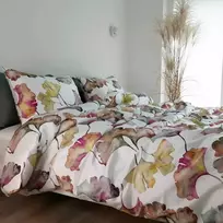 Saules Patalyne Satino patalynės komplektas SPALVINGAS RYTAS, 3 dalių, 200x220 cm