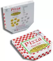 Žaidimų Kauliukų Rinkinys - Q WORKSHOP Pica Pepperoni 7 Kauliukai D4-D100 Balti