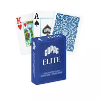 Kortų Žaidimas - Copag Elite Poker Dydžio Jumbo Indeksas 100% PVC 63.5x88.9mm Mėlynos