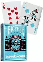 Bicycle Kortų Žaidimas - Disney Klasikinės Minnie Pelės 52 Kortos ir 2 Džokeriai, Plastiku Padengtos, Šviesiai Mėlynos