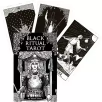 Us Games Systems Taro kortų rinkinys - Juodasis Ritualinis Taro 78 Kortos 56 Puslapių Knygelė 13.5x8.5x4 cm