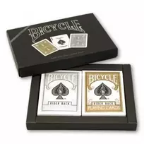 Žaidimo Kortos - Bicycle Prestige Line Rider Pokerio Kaladės Auksinė ir Sidabrinė Nugarėlė