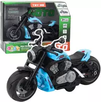 Lean Toys Žaislinis motociklas su šviesomis ir garsais, mėlynas