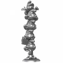 Plastoy Smurfų dervos statula Smurfų kolona Sidabrinis riboto leidimo 50 cm