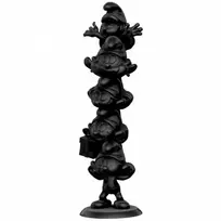Plastoy Smurfų dervos statula Smurfų kolona Juodasis leidimas 50 cm