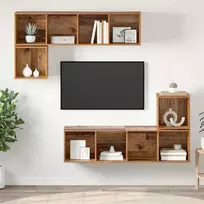 TV staliukas TV spintelių komplektas 4 pcs Senovinis medis Apdirbta mediena