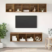 TV staliukas TV spintelių komplektas 4 pcs Senovinis medis Apdirbta mediena