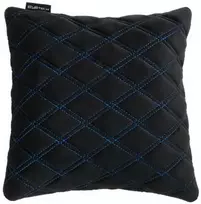 Automobilio pagalvė EVAtech 30x30 cm - juoda / mėlynos siūlės