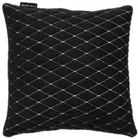 Automobilio pagalvė EVAtech 30x30 cm - juoda / baltos siūlės