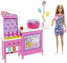 Barbie Barbė - Paslaptingos cukraus vatos ir žaidimų rinkinys (JFV67)