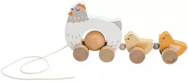 Viga Toys VIGA PolarB medinė vištelė su viščiukais traukimui