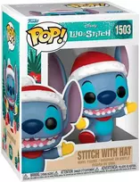 FUNKO POP! Vinilinė figūrėlė: Disney Lilo & Stitch - Stitch su Kalėdų Senelio kepure, 9 cm