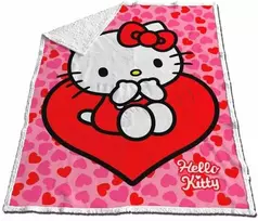 Sanrio Hello Kitty Coral sherpa blanket 120x150cm