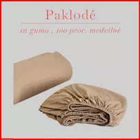 Paklodė su guma 100/140/160/180x200+30cm. - 100x200+30cm.