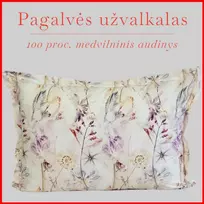 Medvilnės pagalvės užvalkalas - 50x70 cm. su užtrauktuku