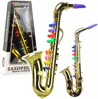 Lean Toys Vaikiškas muzikinis žaislas – auksinis saksofonas
