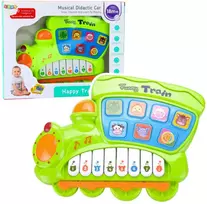 Lean Toys Mokomasis pianinas vaikams žalias lokomotyvas