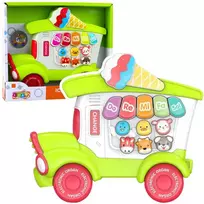 Lean Toys Muzikinis žaislas vaikams - žalias pianinas ledų vežimėlis