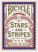 Bicycle Stars & Stripes žaidimo kortos – JAV vėliavos dizainas, pokeriui