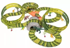 Mega lenktynių trasa 2 x 360 ° Loop Dino World Track 260 el.