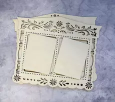 MP Studia Dvigubas medinis nuotraukų rėmelis „Paveikslas“ 31x25 ir 10x13 cm