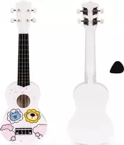 Vaikiška ukulelė medinė gitara 4 stygų nailono kramtukas ECOTOYS
