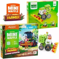 Konstruktoriaus kaladėlės Mini Waffle Farmer Kombainas 60 dalių Marioinex