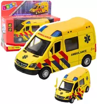 Lean Toys Greitosios pagalbos automobilis su traukiamu mechanizmu 1:32