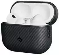 Pitaka Aramid Fiber Magnetic Case, juodas/pilka - AirPods 4