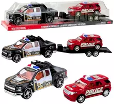 Lean Toys Policijos visureigis su vilkiku ir patruline mašina, 60x11.5x10.5 cm