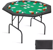 Sulankstomas pokerio stalas 8 žaidėjams, kazino, Texas Holdem, nešiojamas, 1260 mm, kortų žaidimams